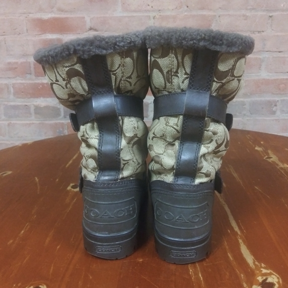 Coach | 'Holloway' Signature Print Fur Lined Boot - Picture 3 of 9